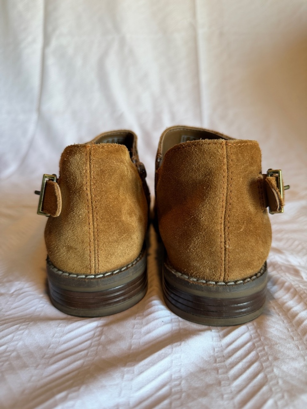 Clarks Women’s Suede Ankle Boots w/Zippers & Buckles in Tan Brown, 7 1/2 - Picture 6 of 8